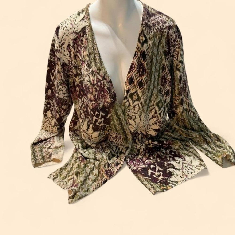 Vintage-Feel Tribal Knit‎ Cardigan | Cozy Boho - Picture 6 of 6